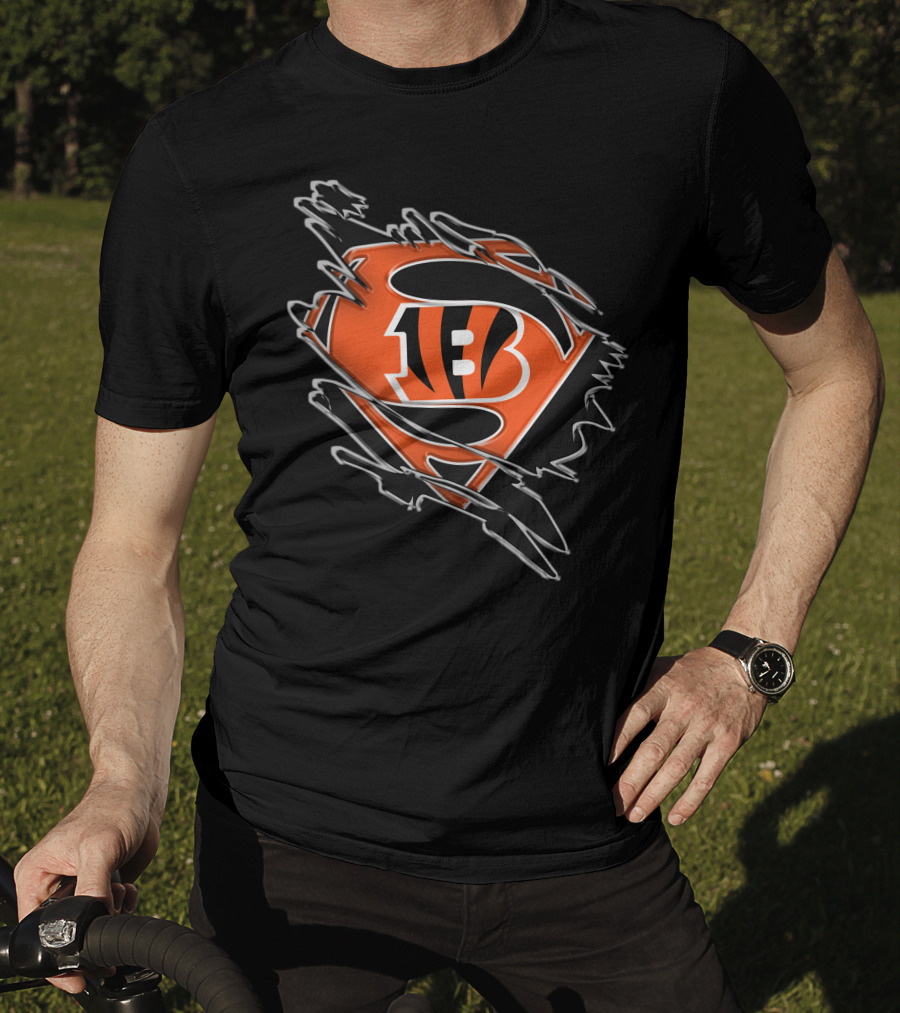 Bengals Superman B Logo Superhero Emblem T-Shirt