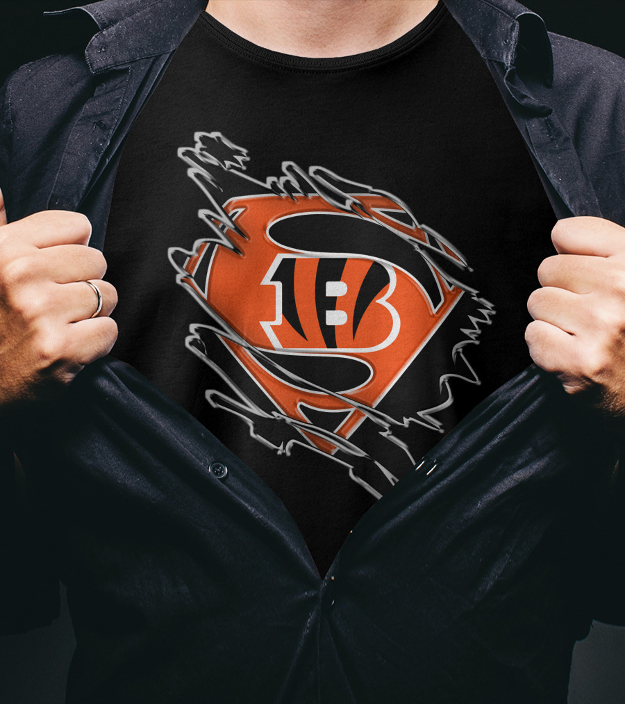 Bengals Superman B Logo Superhero Emblem T-Shirt