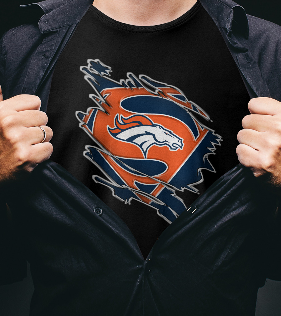 Denver Broncos Superman Logo Fusion T-Shirt