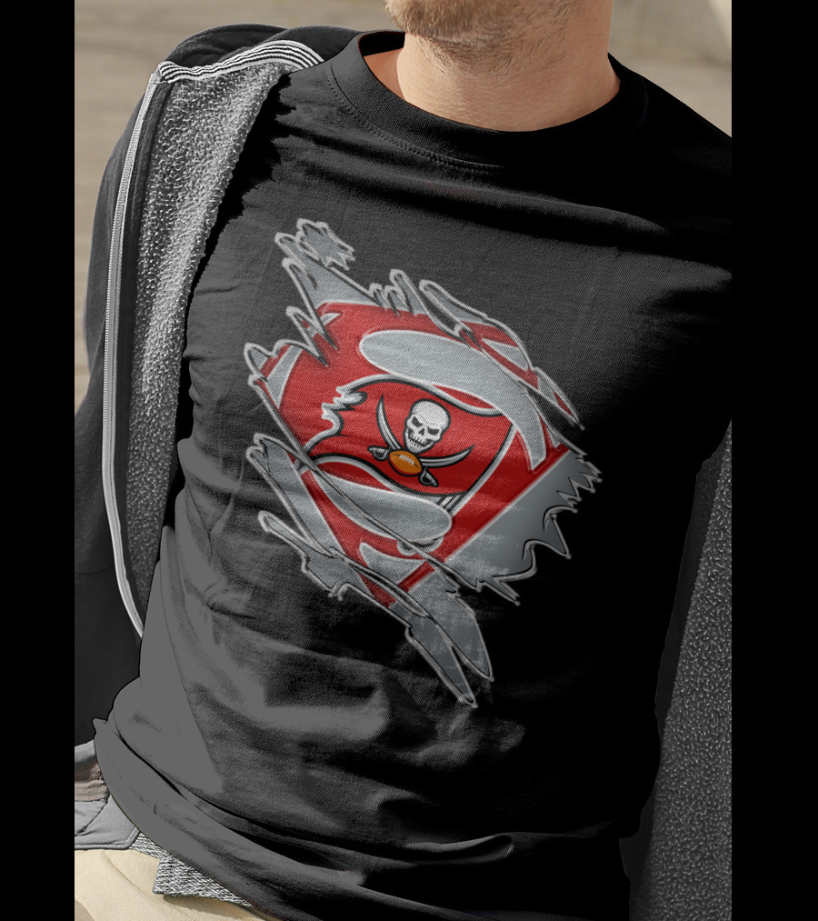 Buccaneers Super Bowl Superman Shield Logo Fusion T-Shirt