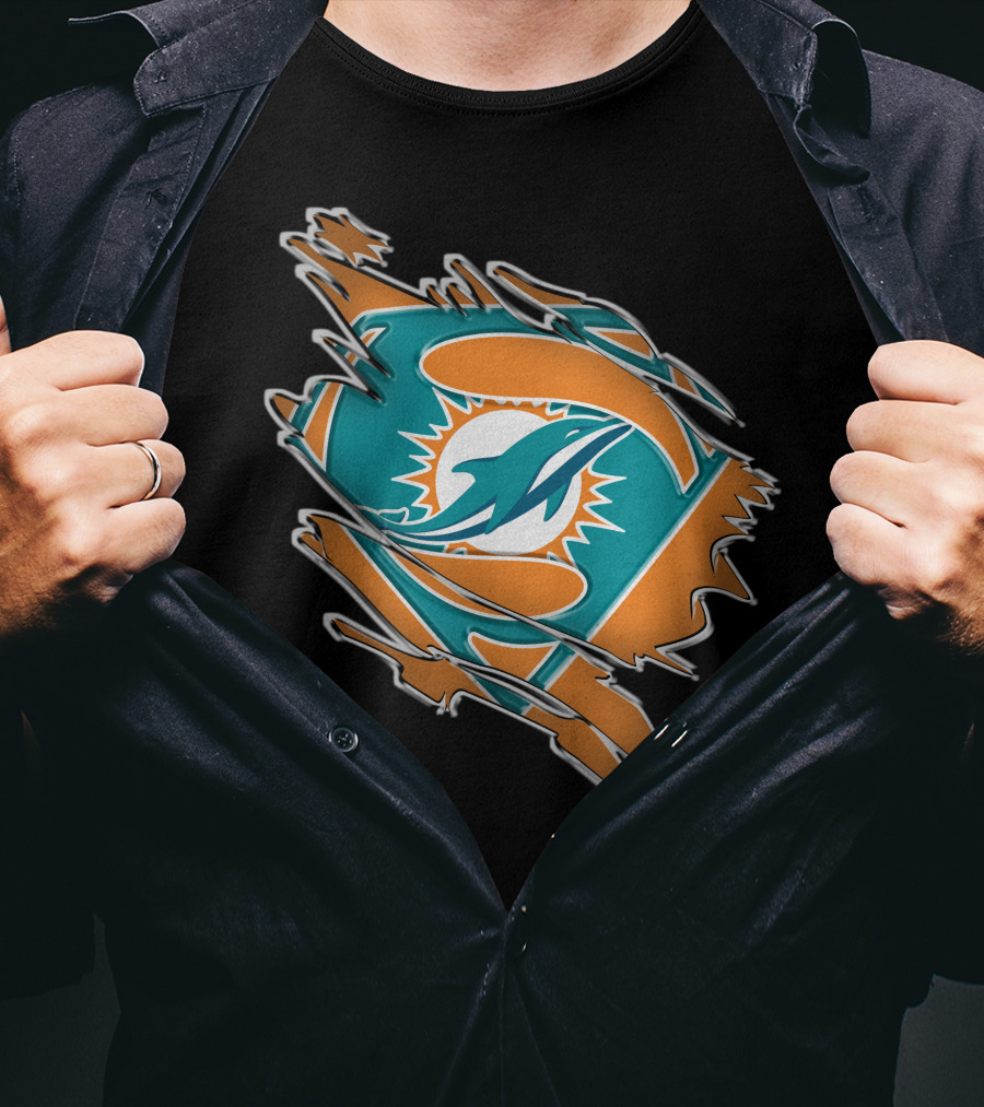 Miami Dolphins Superman Logo Fusion T-Shirt