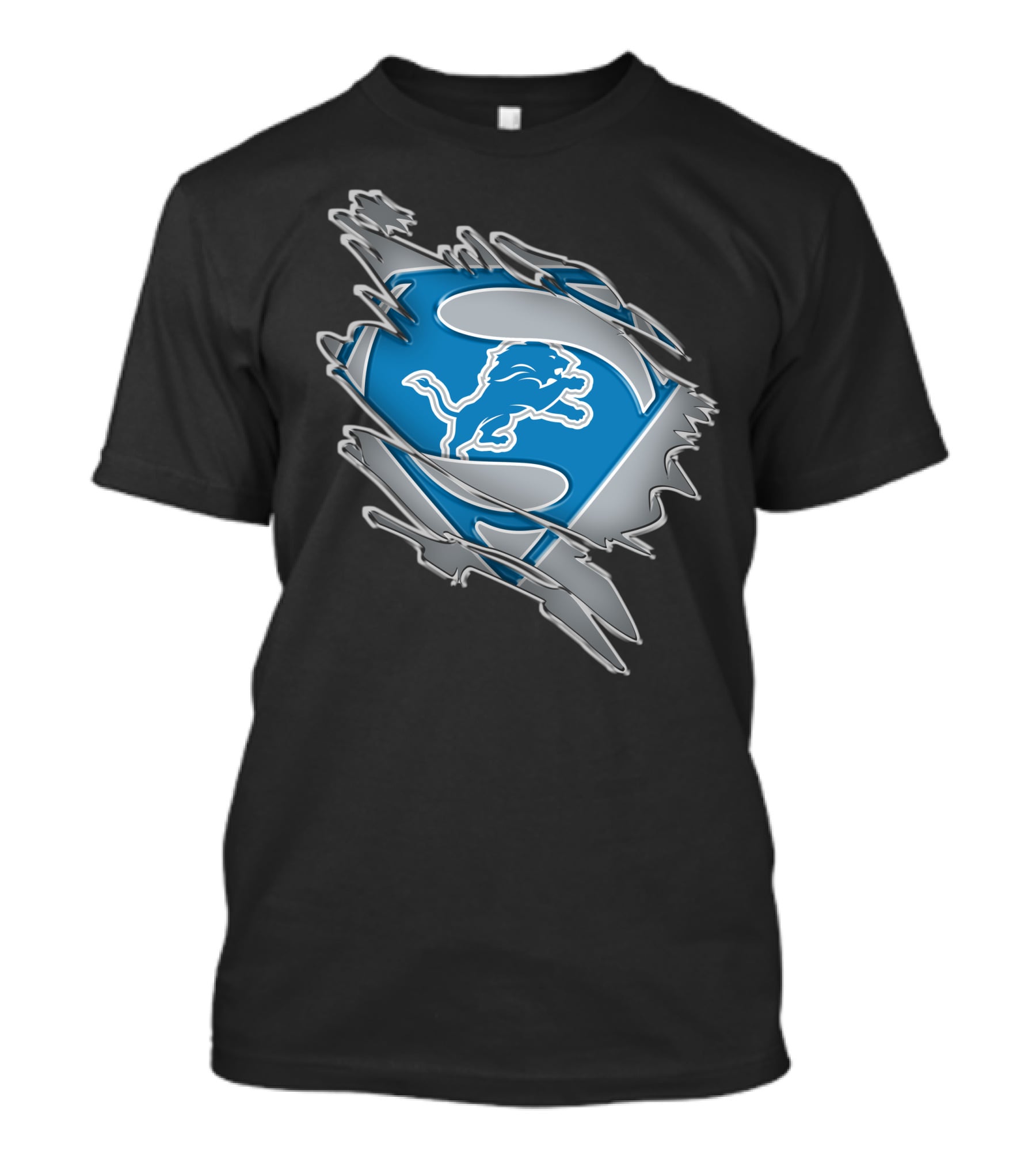 Detroit Lions Superman Logo Mashup T-Shirt