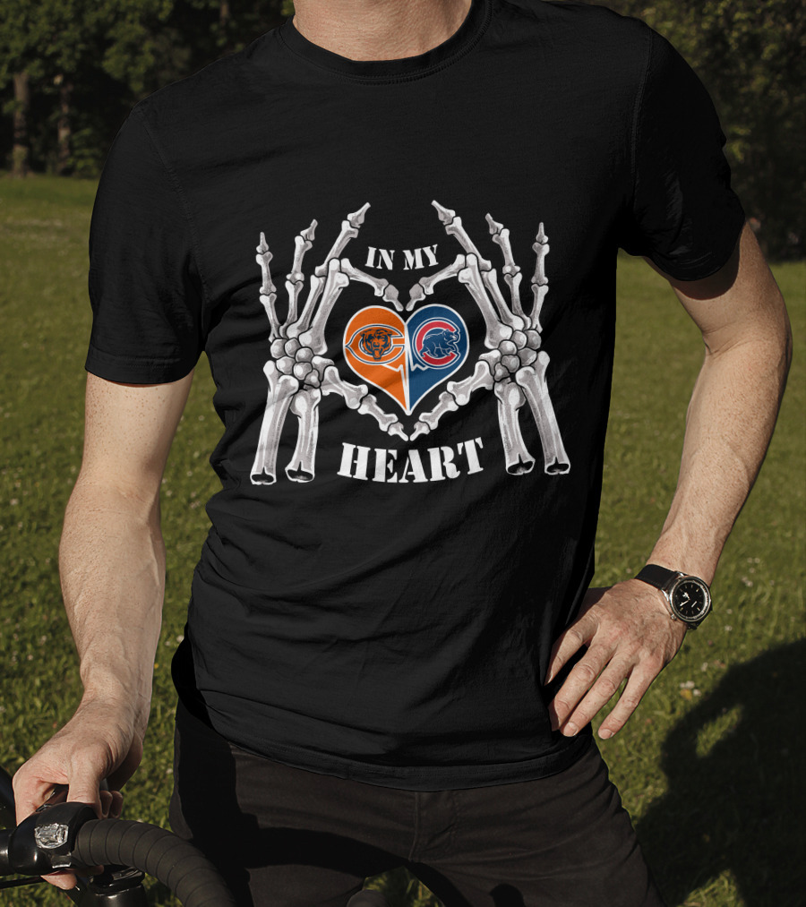 In My Heart Bears Cubs Skeleton Hands T-Shirt