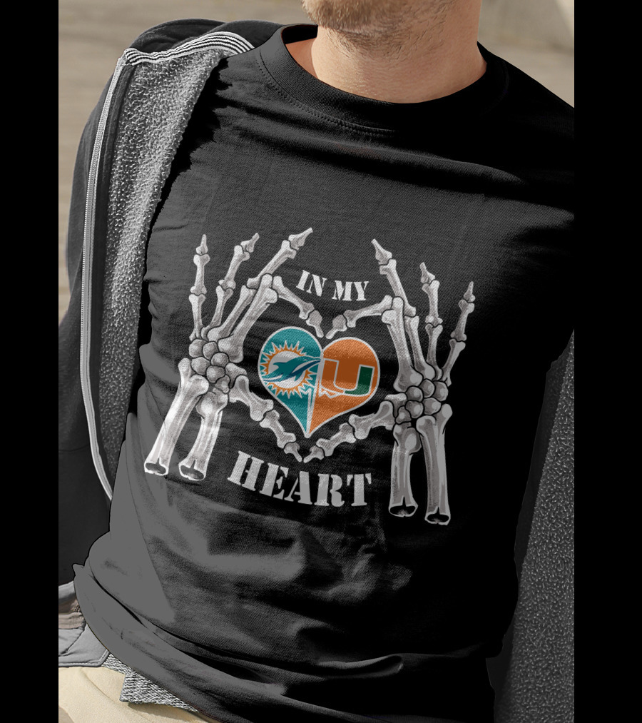 In My Heart Dolphins Hurricanes Skeleton Hands T-Shirt