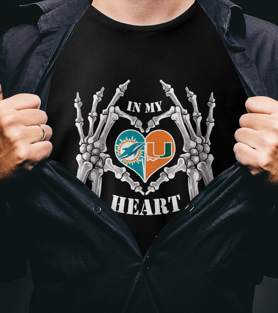 In My Heart Dolphins Hurricanes Skeleton Hands T-Shirt