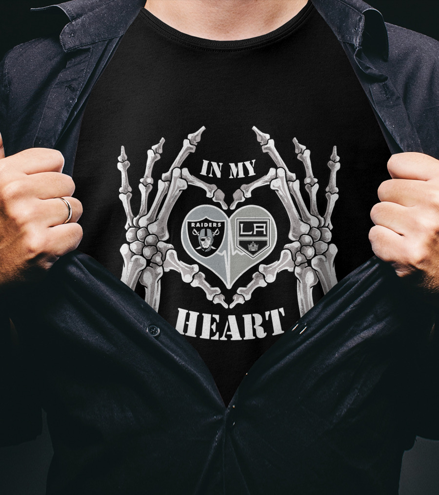 In My Heart Raiders LA Kings Skeleton Hands T-Shirt
