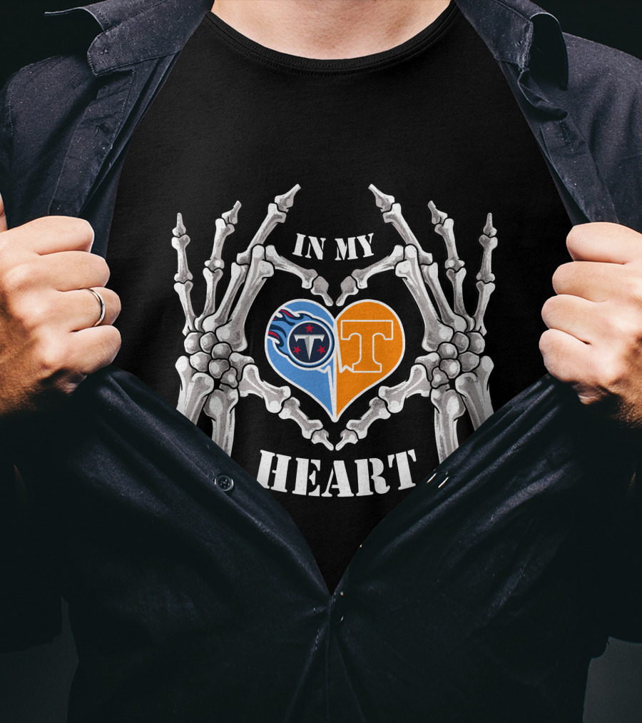 In My Heart Titans T Volunteers Skeleton Hands T-Shirt