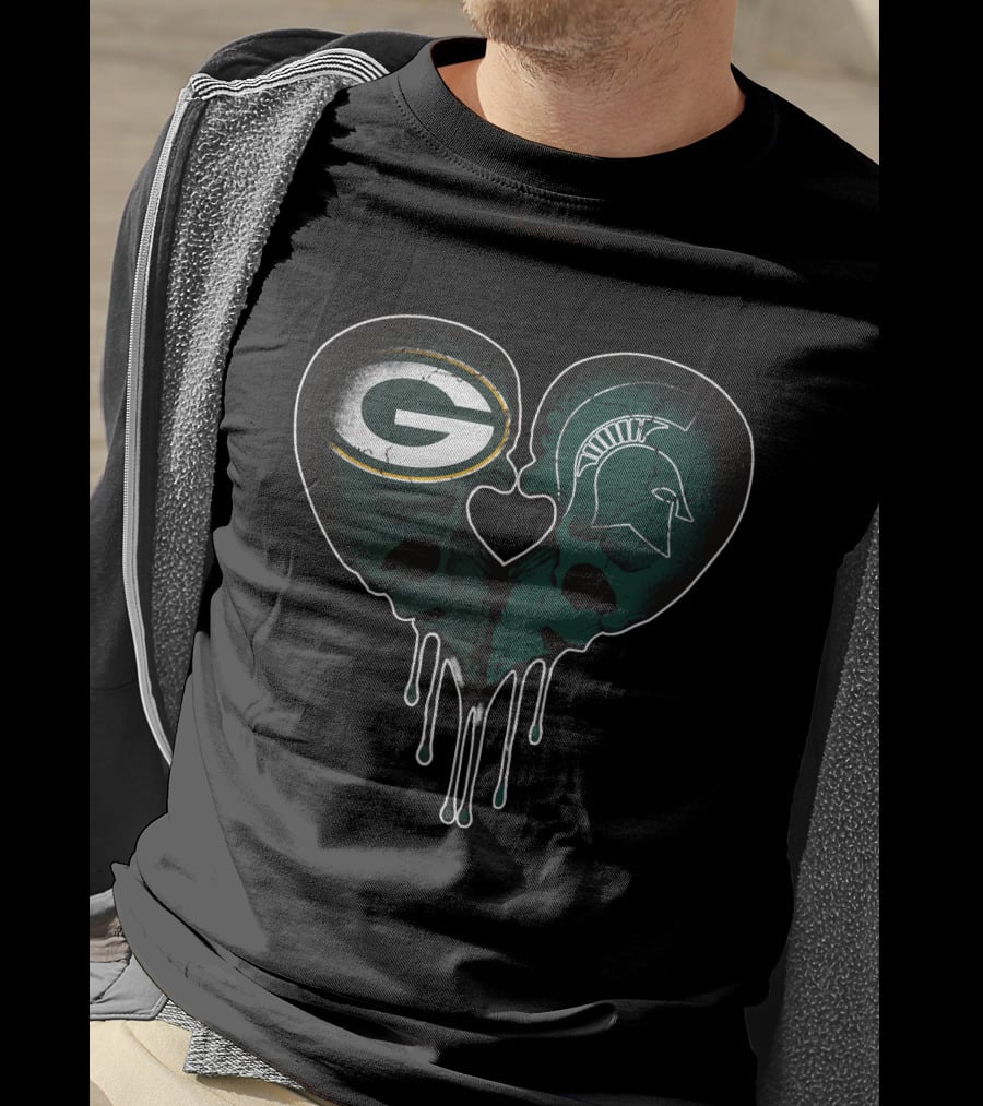 Packers Michigan State Love Heart T-Shirt