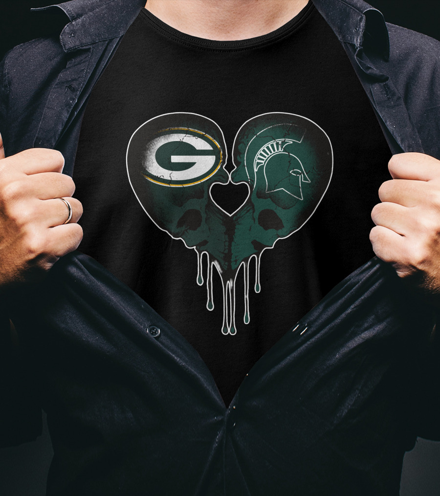 Packers Michigan State Love Heart T-Shirt