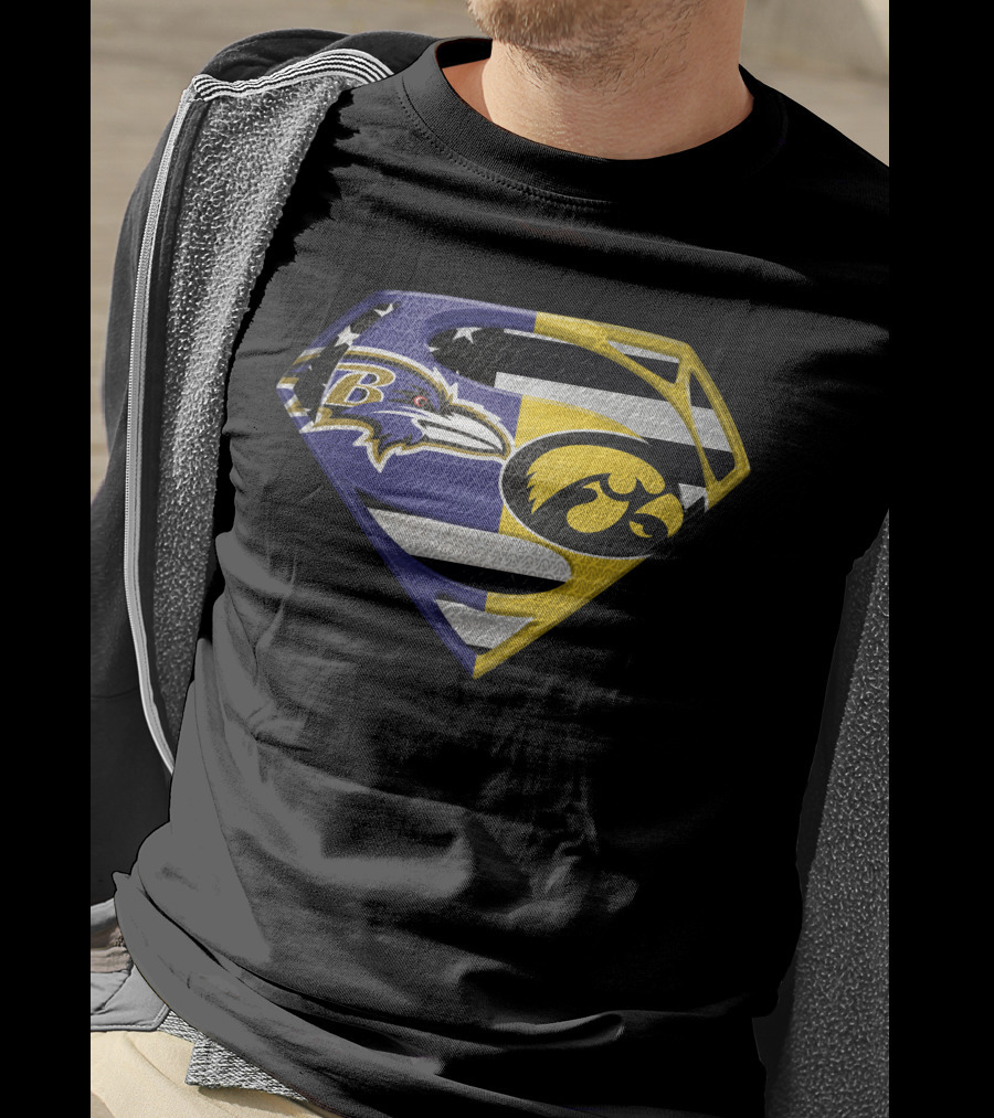 Baltimore Ravens Iowa Hawkeyes Super Logo Spm T-Shirt