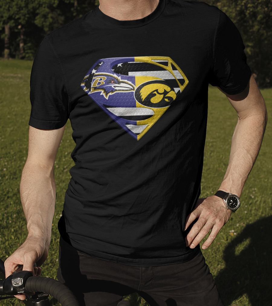Baltimore Ravens Iowa Hawkeyes Super Logo Spm T-Shirt
