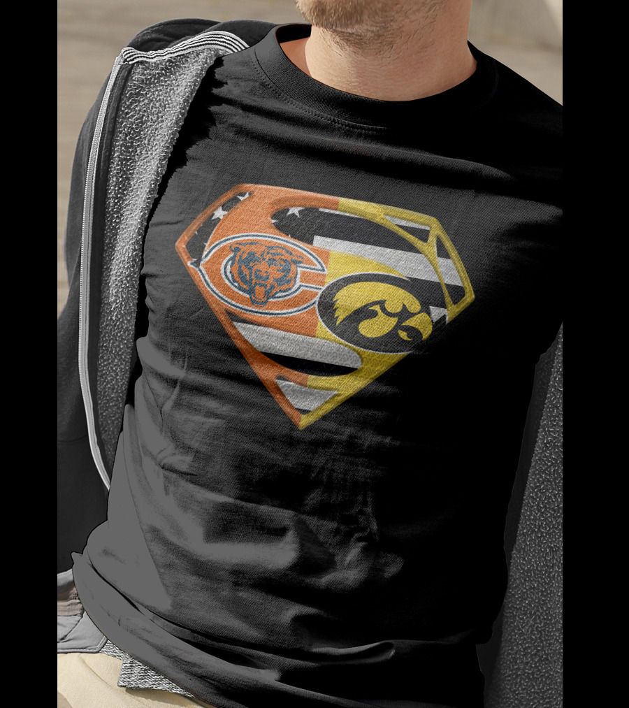 Chicago Bears Iowa Hawkeyes Superman Logo Spm T-Shirt