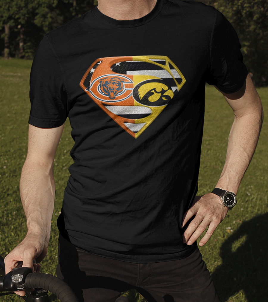 Chicago Bears Iowa Hawkeyes Superman Logo Spm T-Shirt