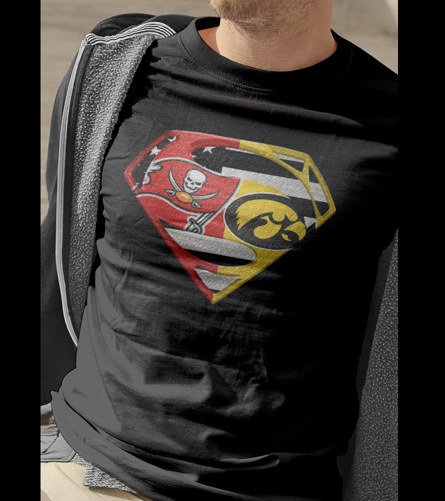 Tampa Bay Buccaneers Iowa Hawkeyes Superman T-Shirt