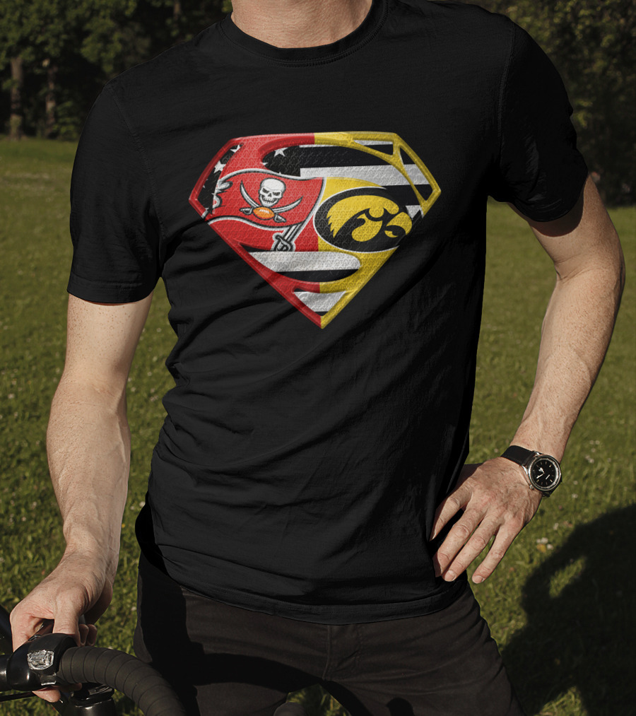 Tampa Bay Buccaneers Iowa Hawkeyes Superman T-Shirt