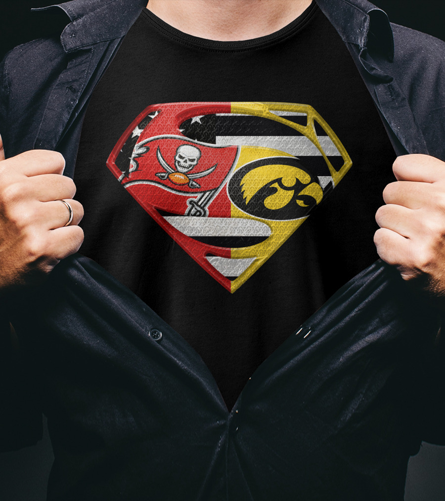 Tampa Bay Buccaneers Iowa Hawkeyes Superman T-Shirt
