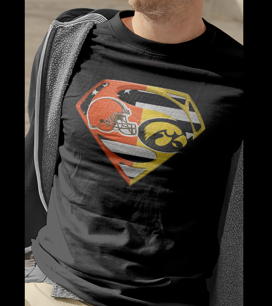 Cleveland Browns Iowa Hawkeyes Superman Logo Spm T-Shirt