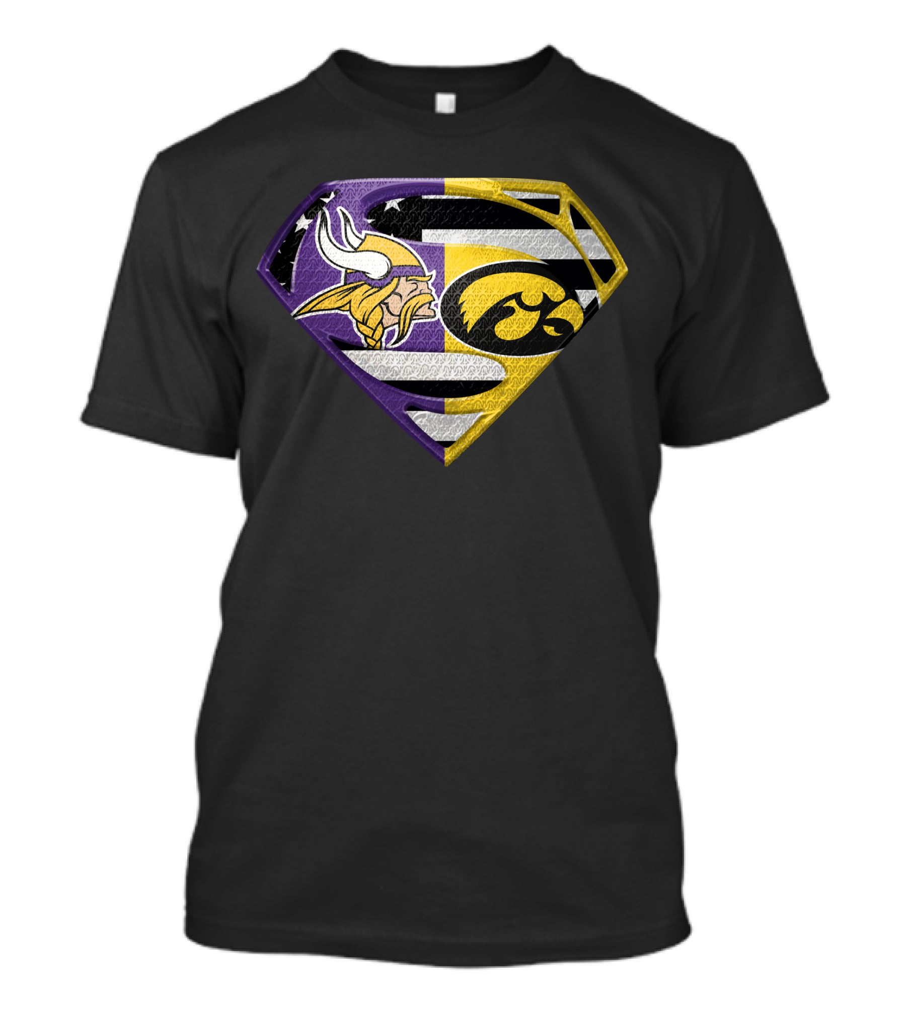 Vikings Hawkeyes Crossover Emblem Spm T-Shirt