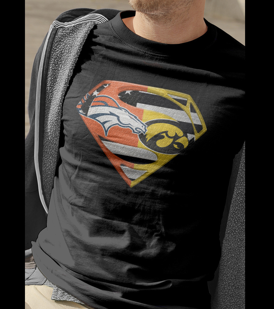 Superman Broncos Hawkeyes Logo Fusion On Spm T-Shirt
