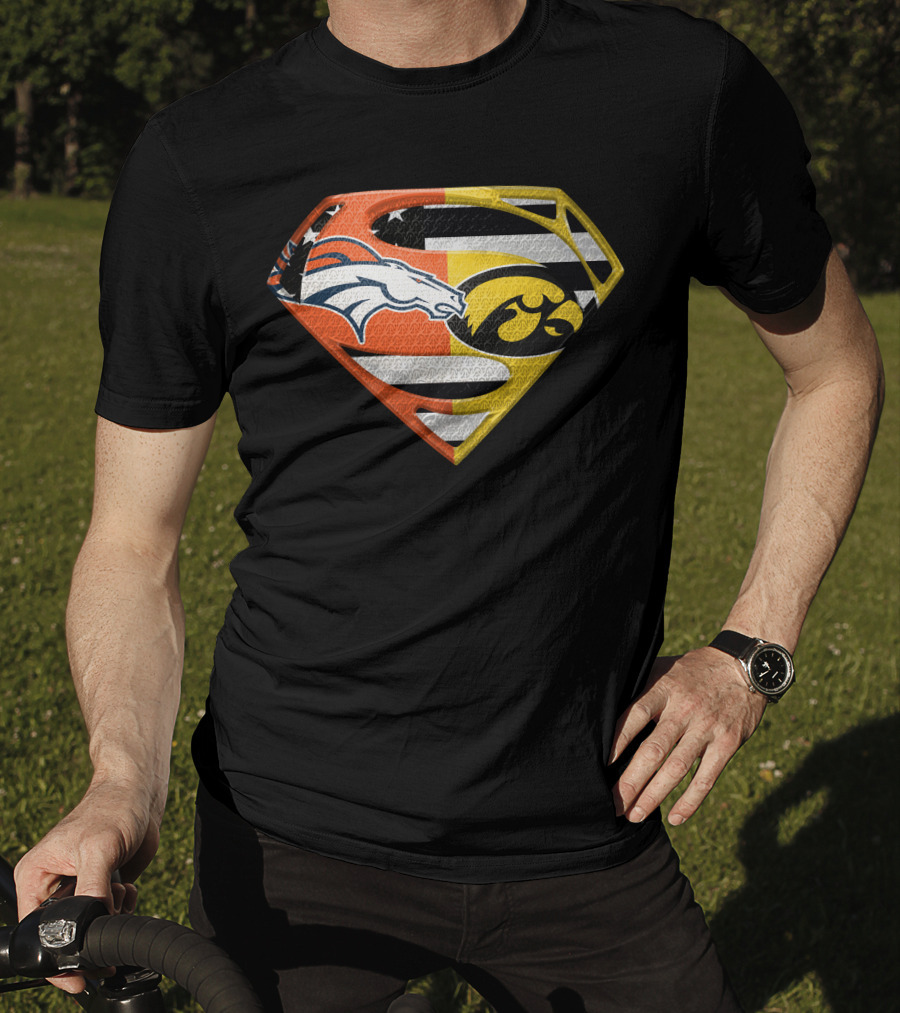Superman Broncos Hawkeyes Logo Fusion On Spm T-Shirt