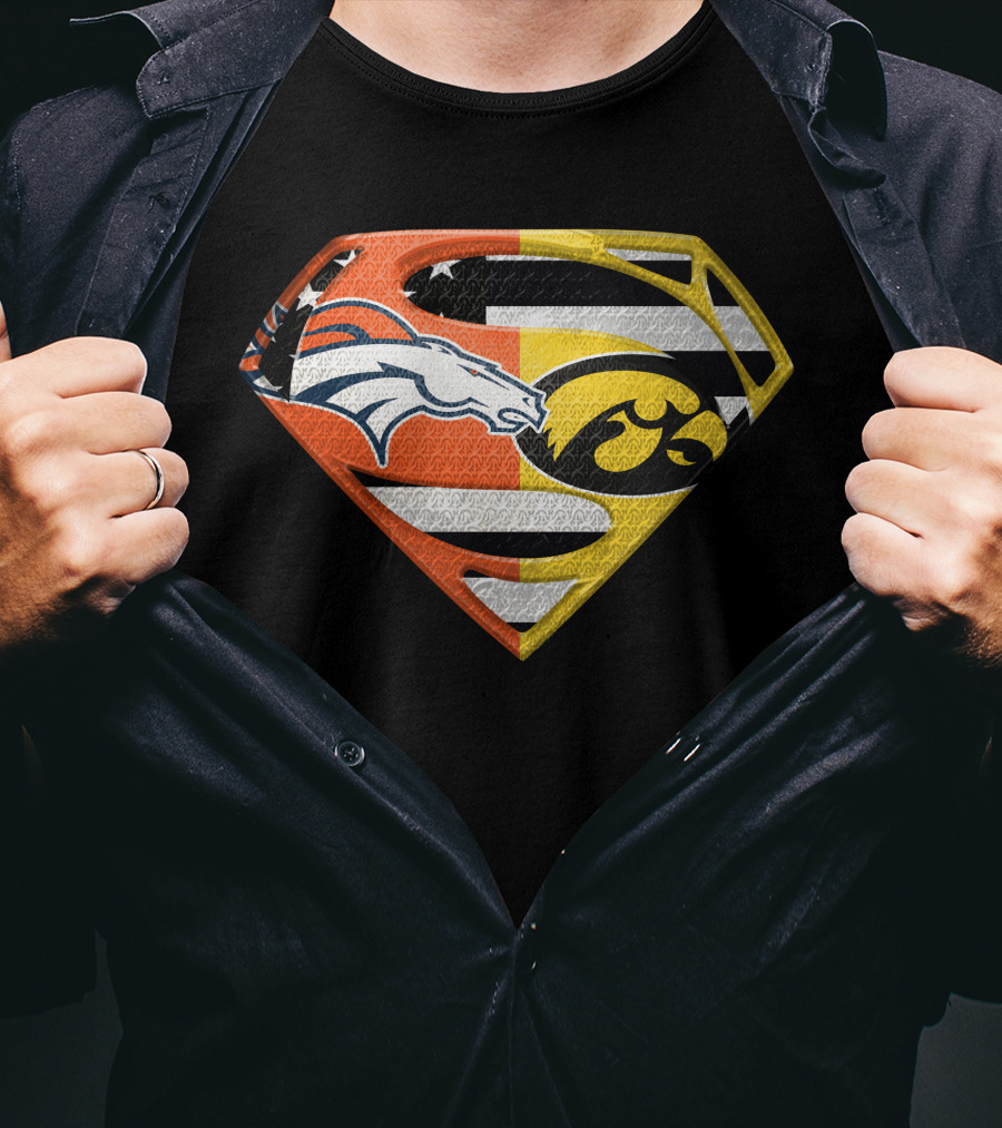 Superman Broncos Hawkeyes Logo Fusion On Spm T-Shirt