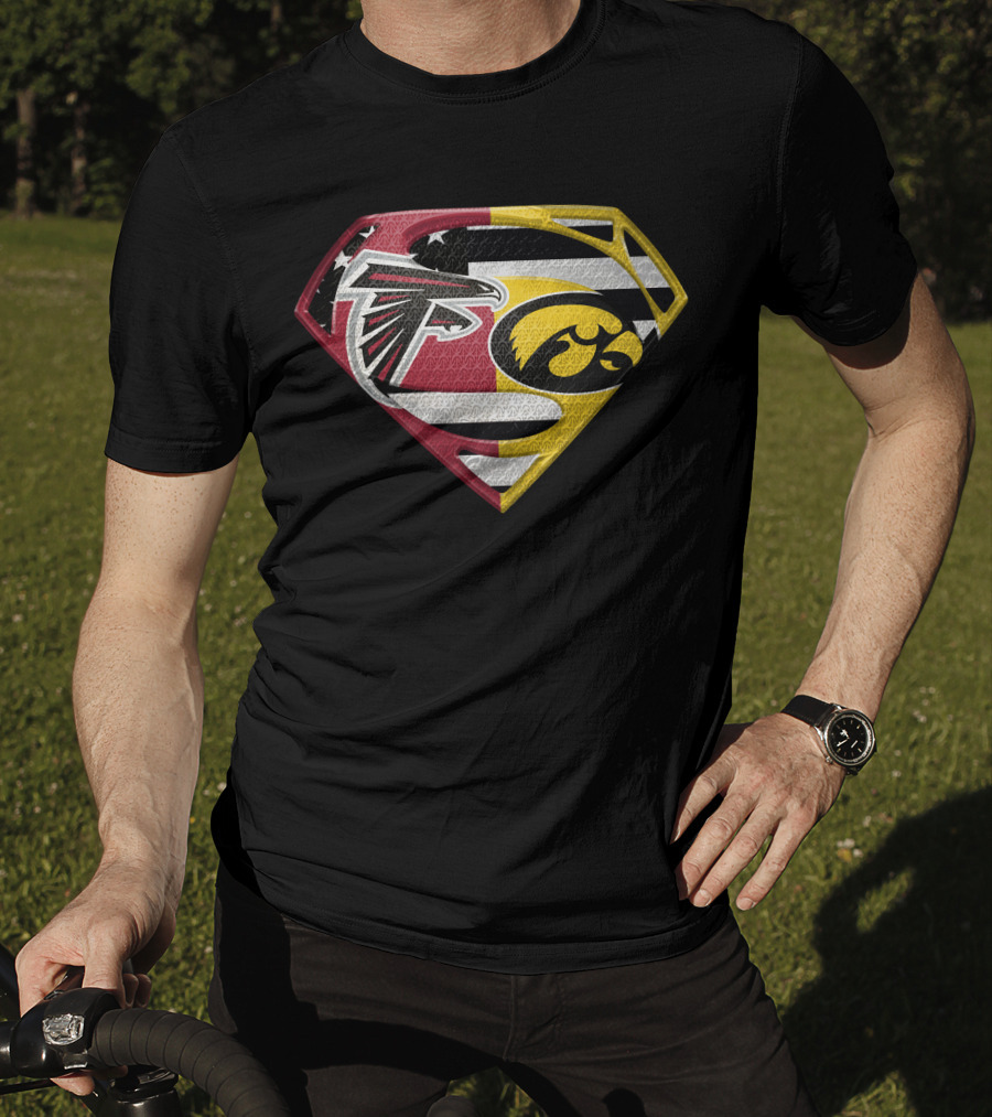 Atlanta Falcons Iowa Hawkeyes Superman Logo Fusion Spm T-Shirt