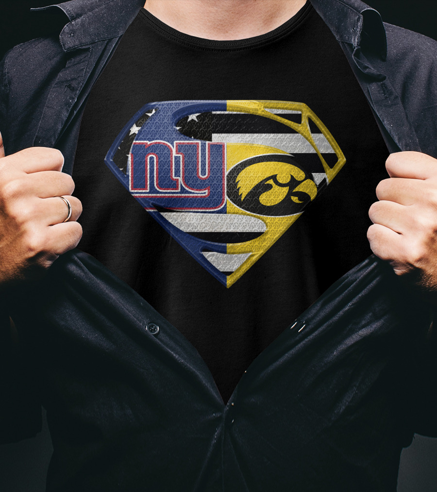 New York Giants Iowa Hawkeyes Superhero T-Shirt