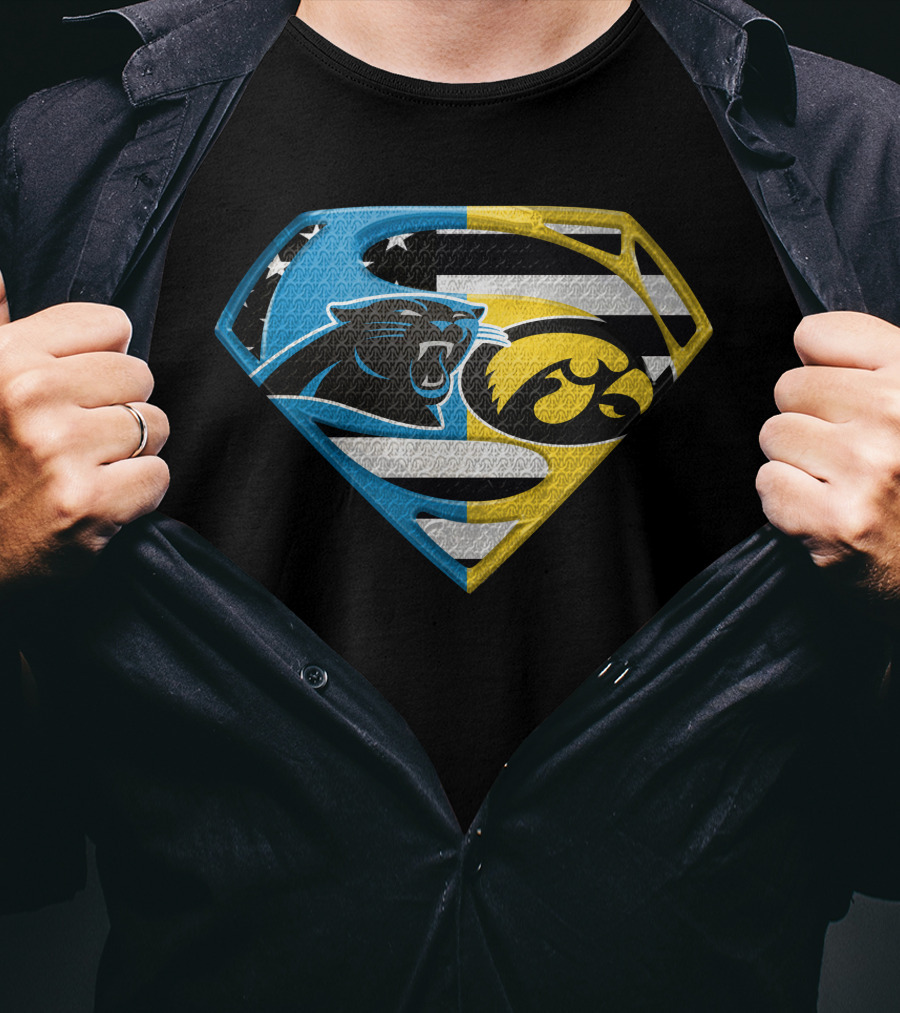 Superman Panthers Hawkeyes Mashup Logo Spm T-Shirt