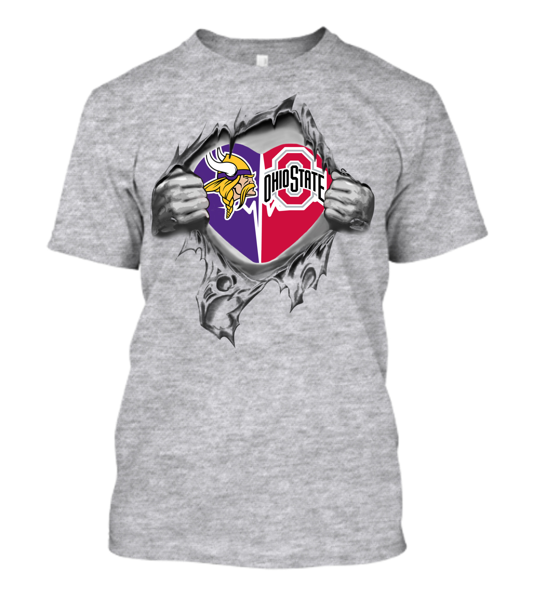 Minnesota Vikings Ohio State Buckeyes Heart T-Shirt