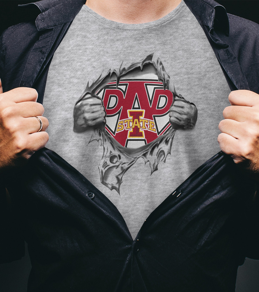 Iowa State Dad Hero Logo Torn T-Shirt
