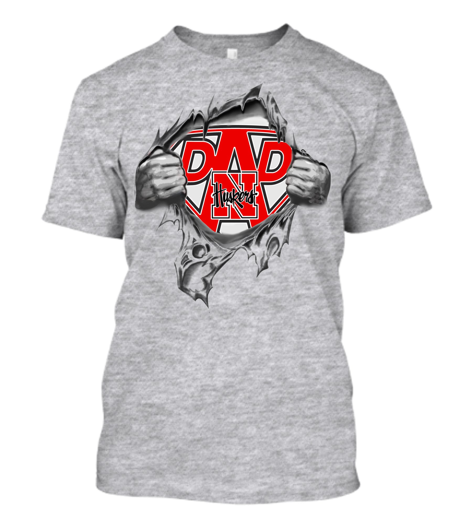 Nebraska Huskers Super Dad Hero T-Shirt