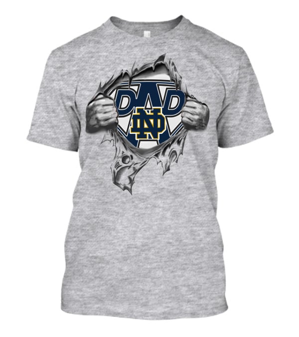 Notre Dame Dad Logo With Super Hero Theme T-Shirt