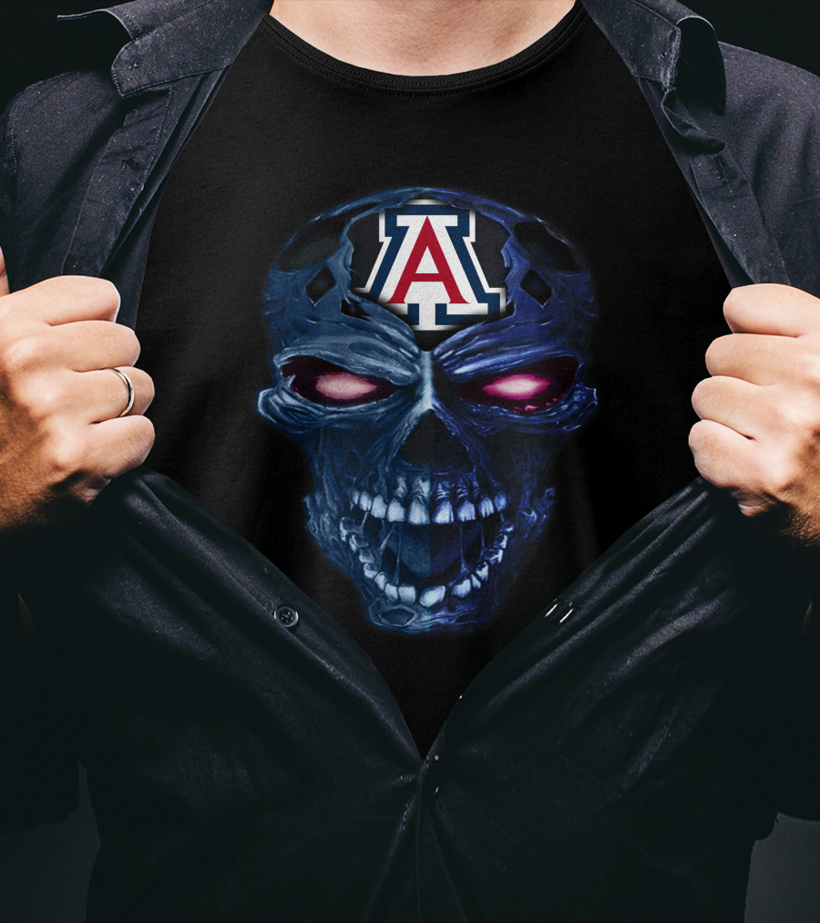 Arizona Wildcats Skull Logo Dark T-Shirt