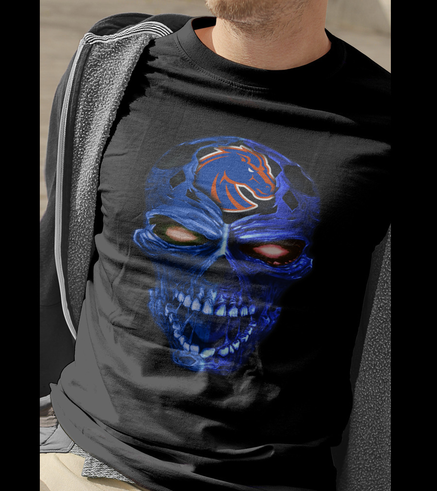 Boise State Broncos Skull T-Shirt