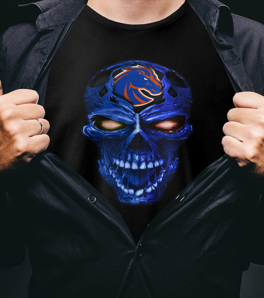 Boise State Broncos Skull T-Shirt