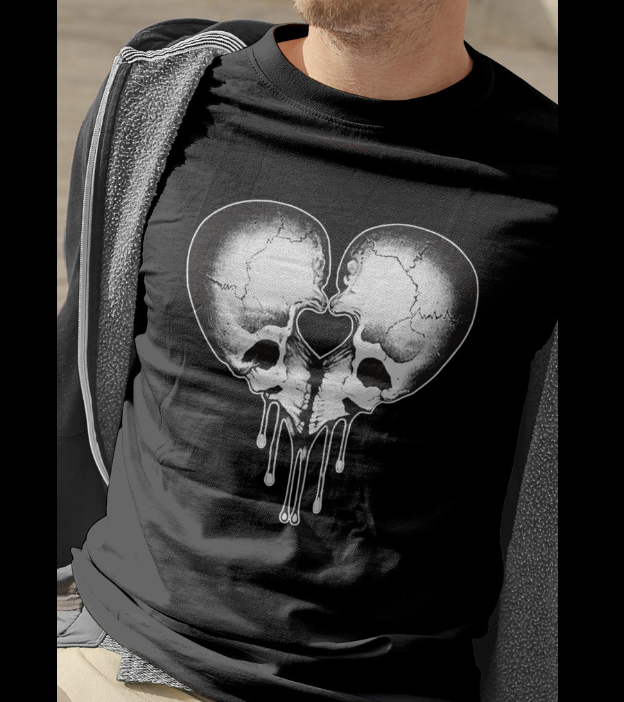 Skulls Love Heart Melting Faces T-Shirt