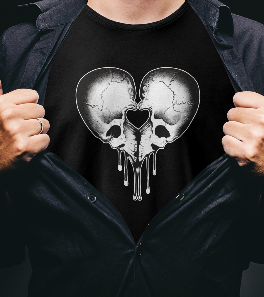Skulls Love Heart Melting Faces T-Shirt