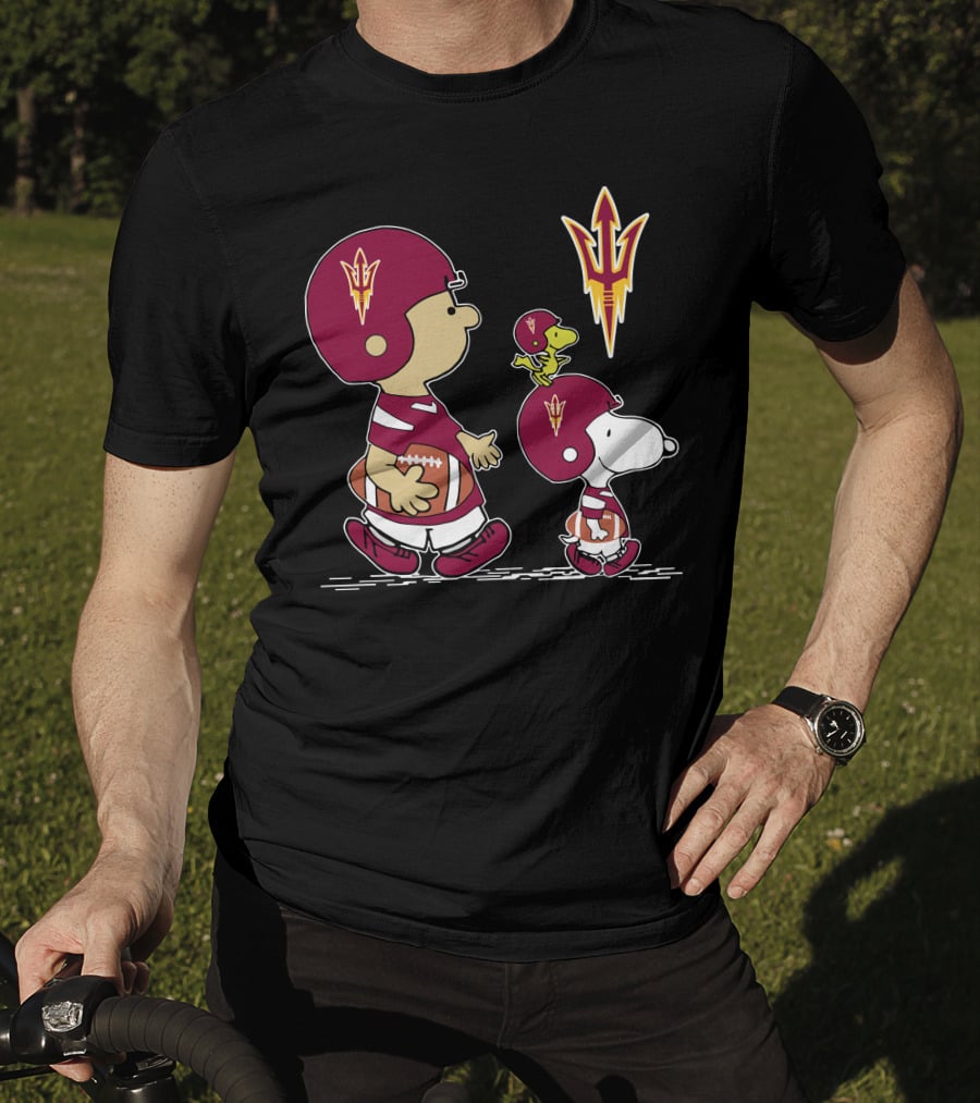 Arizona State Sun Devils Football Charlie Brown And Snoopy T-Shirt