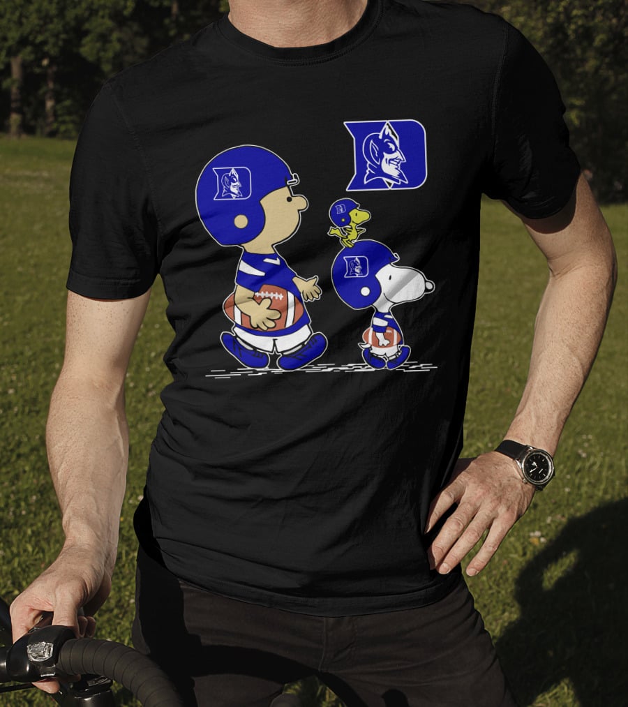 Duke Blue Devils Football Peanuts Characters Team T-Shirt