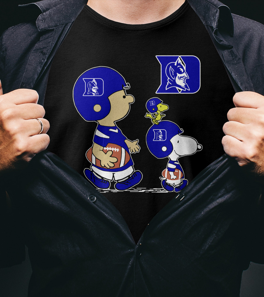 Duke Blue Devils Football Peanuts Characters Team T-Shirt