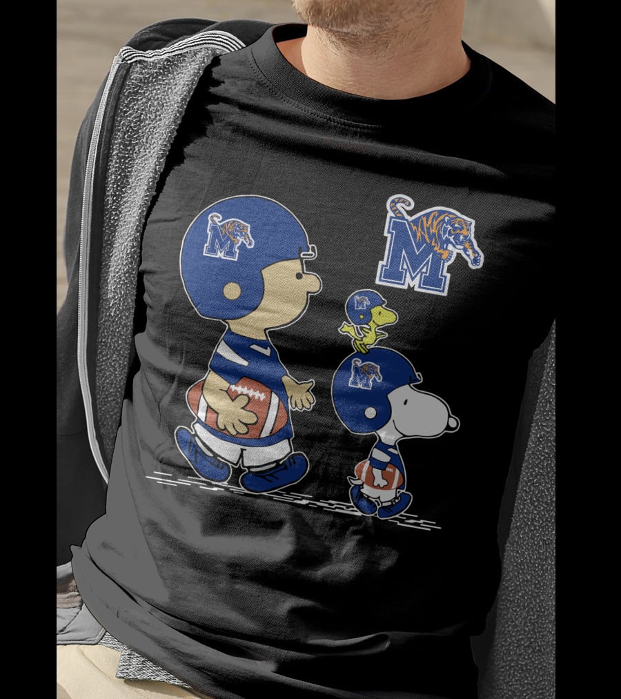 Memphis Tigers M Logo Football Characters T-Shirt