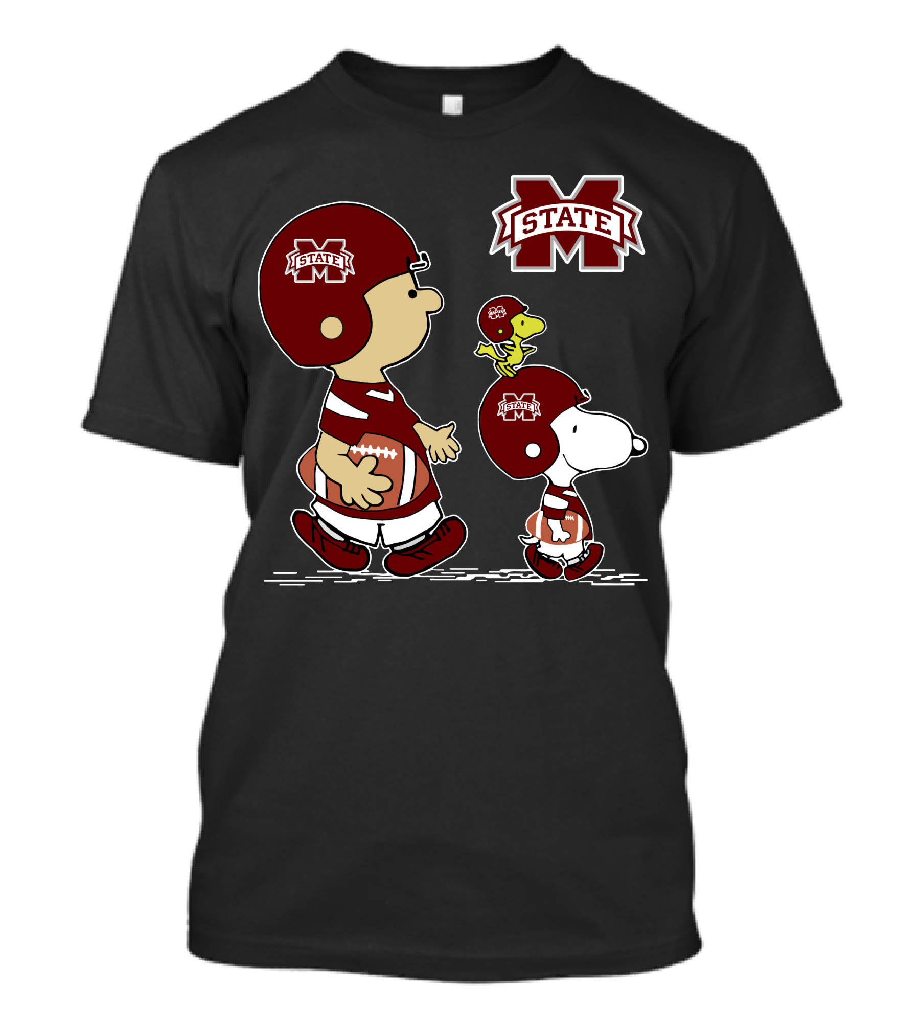 Mississippi State Bulldogs Football Team Characters With Helmets And Footballs T-Shirt