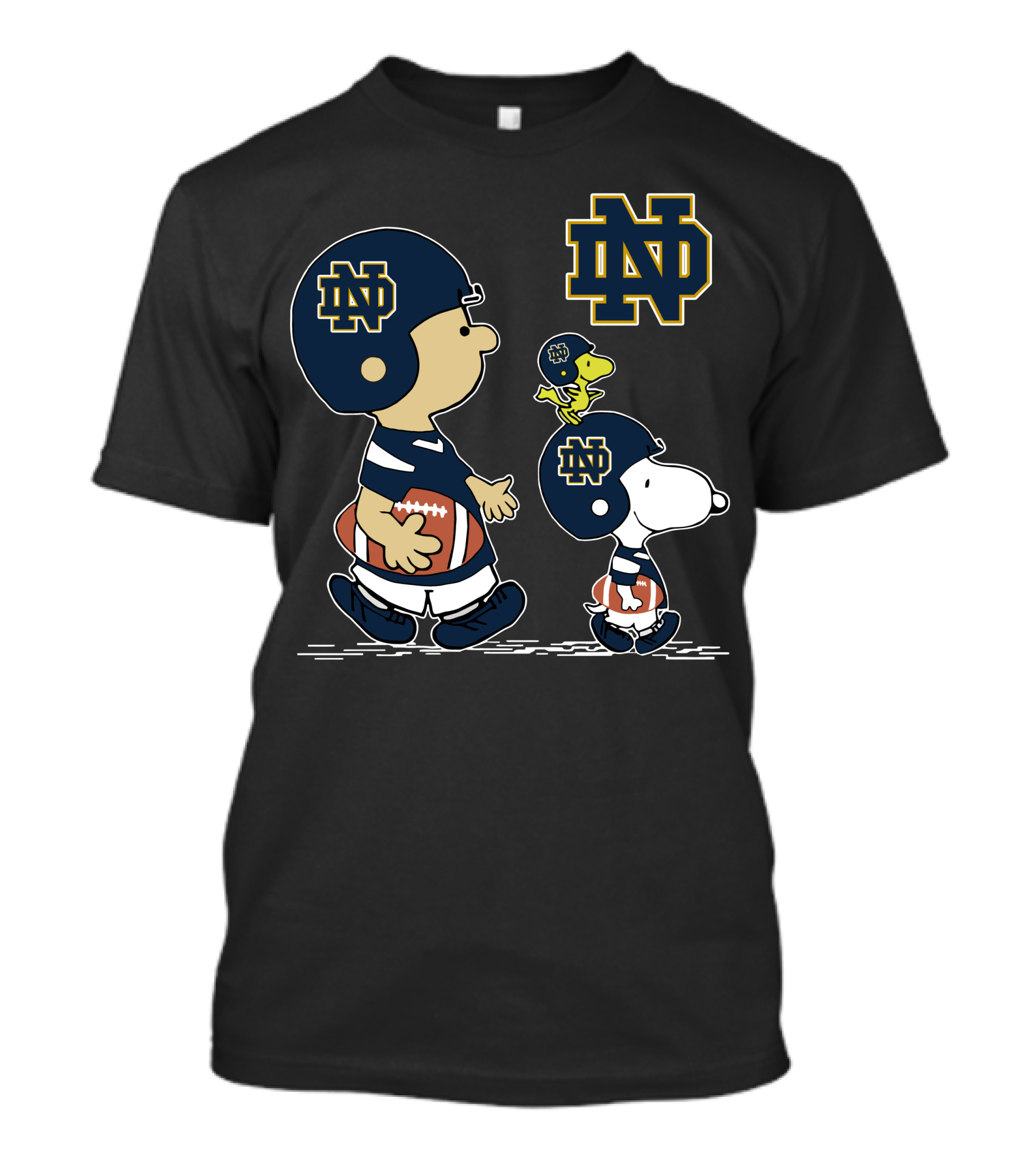 Notre Dame Fighting Irish Peanuts Football Charlie Brown Snoopy Woodstock Nd T-Shirt