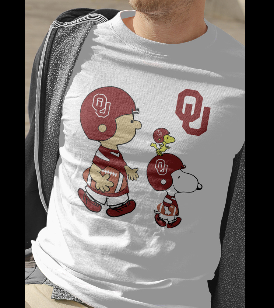 OU Sooners Football Characters With Helmets And Football T-Shirt