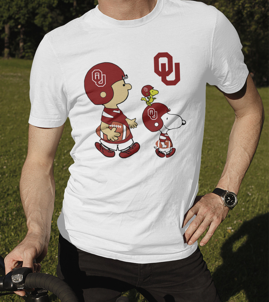 OU Sooners Football Characters With Helmets And Football T-Shirt