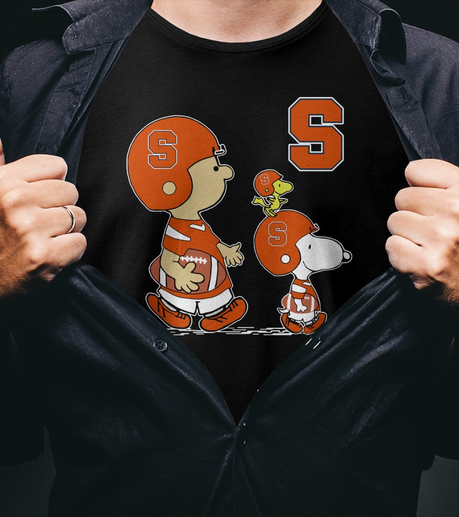 Syracuse Orange Charlie Brown And Snoopy Football T-Shirt