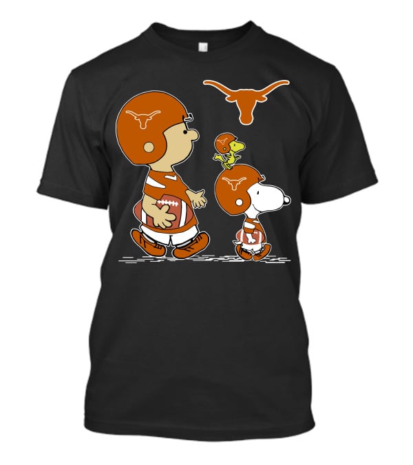 Texas Longhorns Football Peanuts Characters Helmet T-Shirt