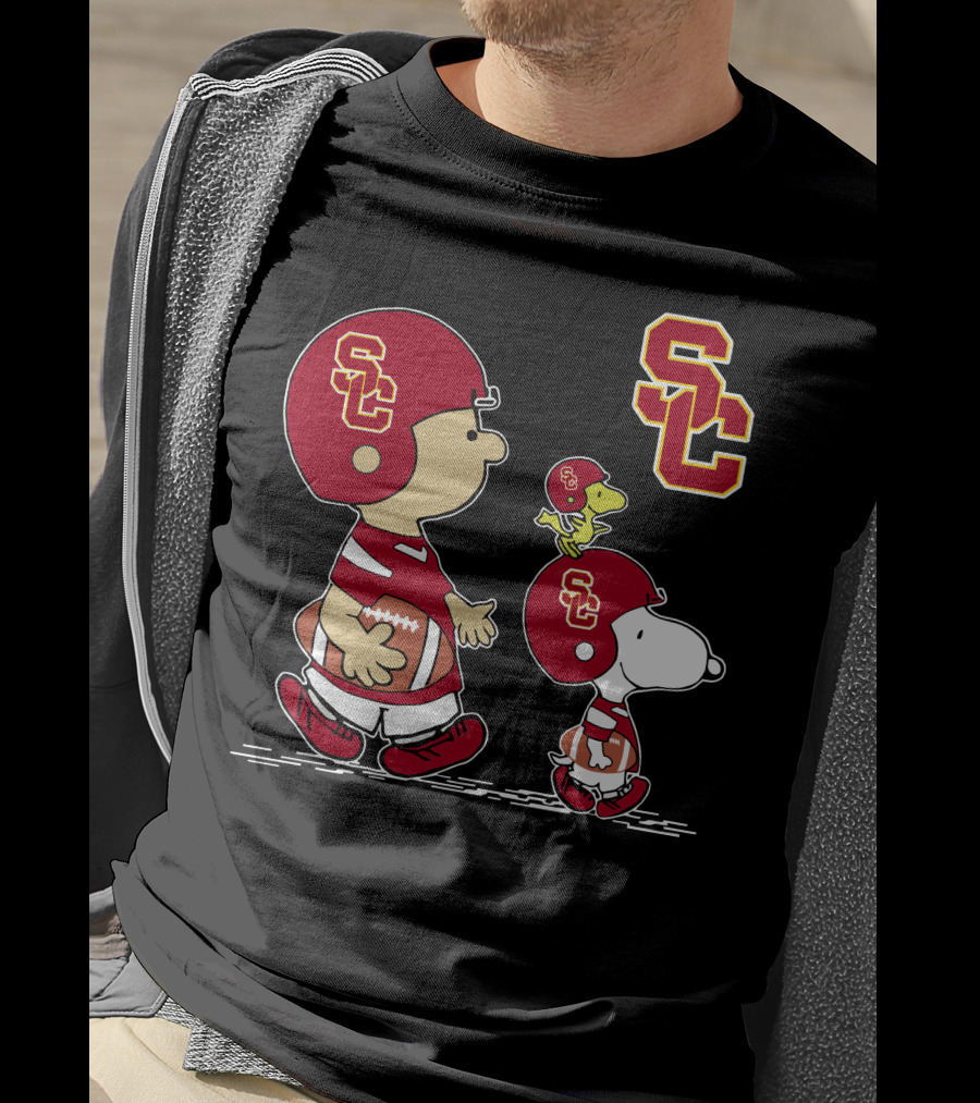USC Trojans SC Football Characters In Helmets T-Shirt