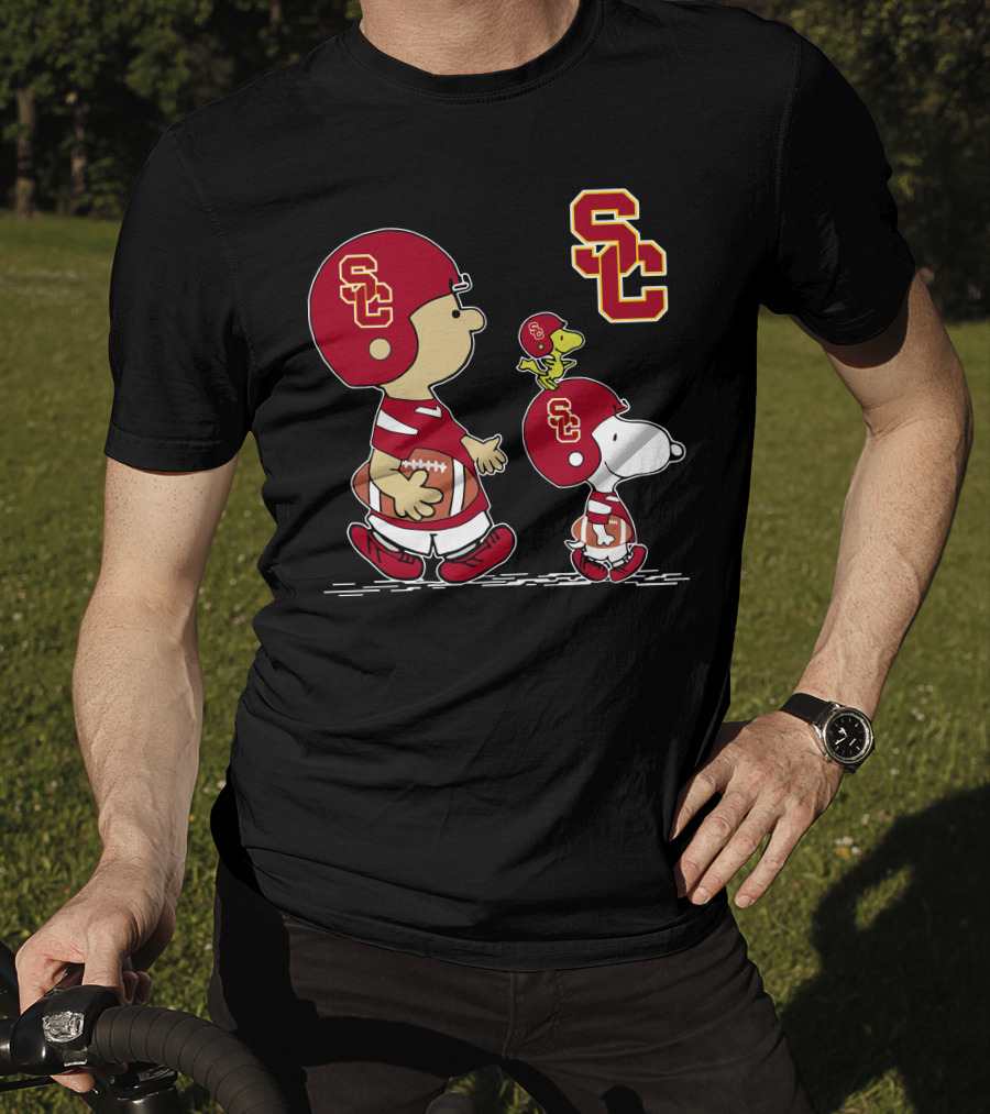 USC Trojans SC Football Characters In Helmets T-Shirt