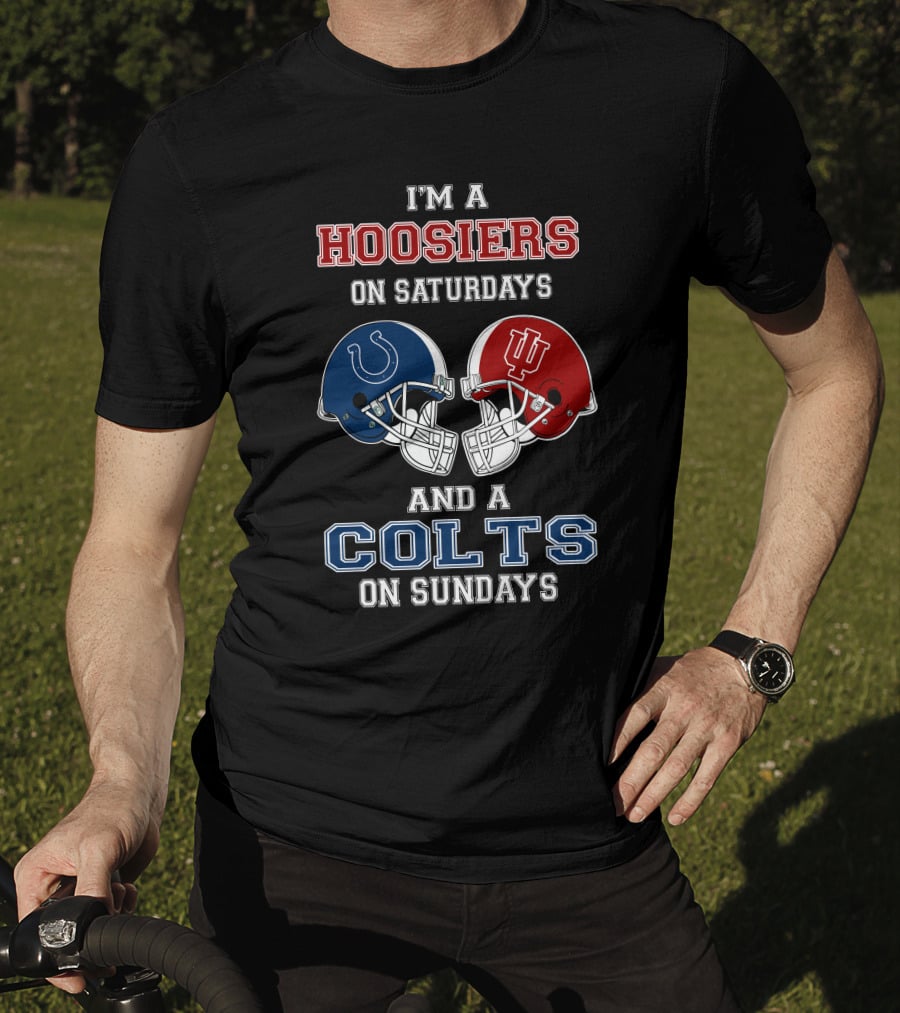 Hoosiers Saturdays Colts Sundays Football Helmets T-Shirt